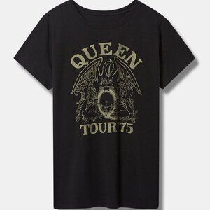Torrid - Queen Classic Fit Cotton Crew Tee in Deep Black​​​​​​